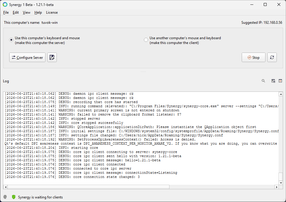 Download Synergy - Keyboard and mouse sharing software